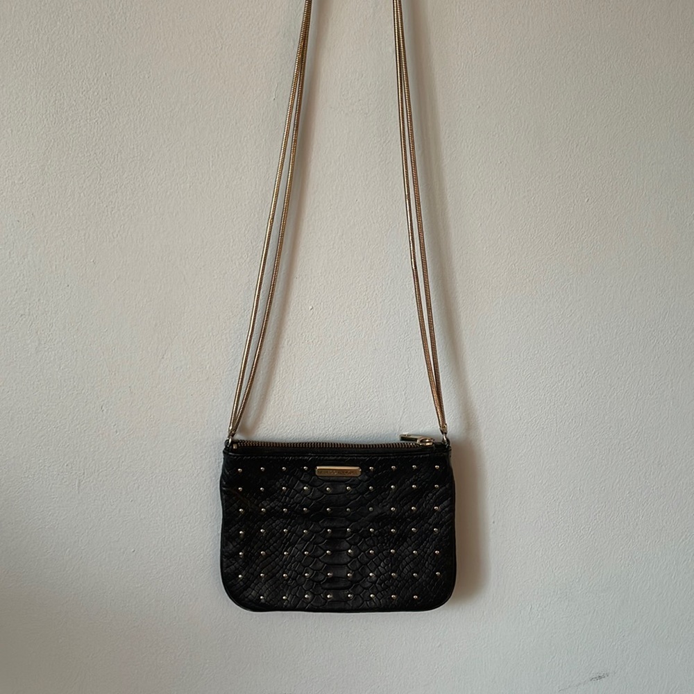Super Cute Rebecca Minkoff Black Leather Purse With Gold Detail. So Versatile!